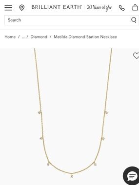 NWT Brilliant Earth Matilda Diamond Station Necklace - Gold